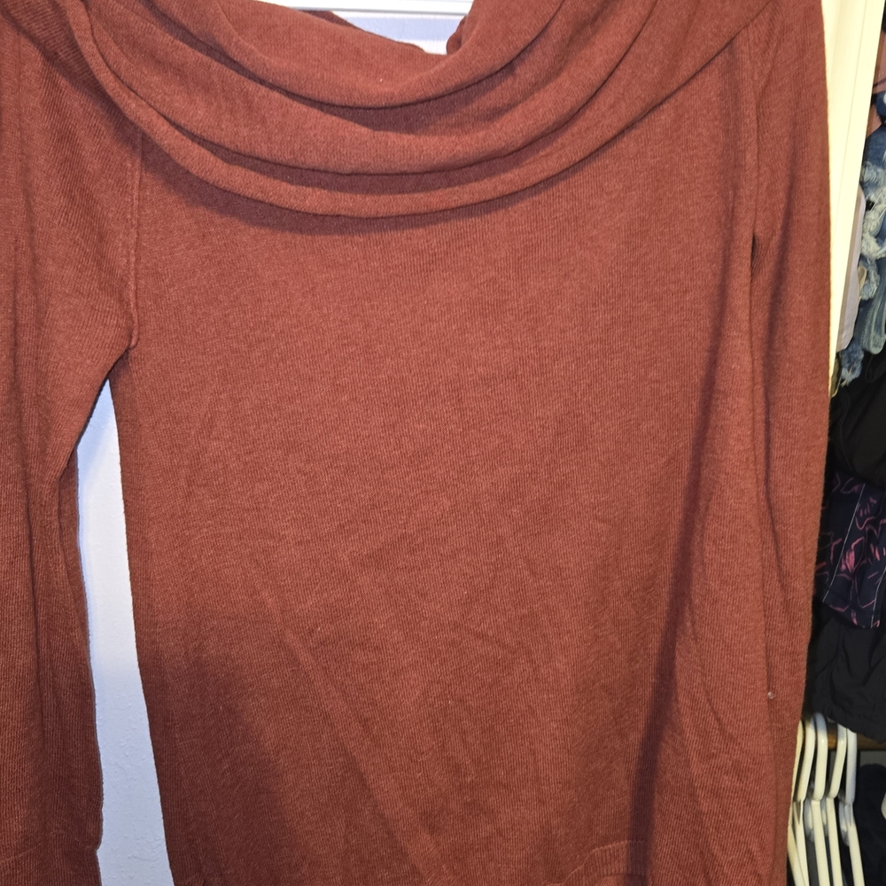 Shrinking Violet Brick Red Knit Top